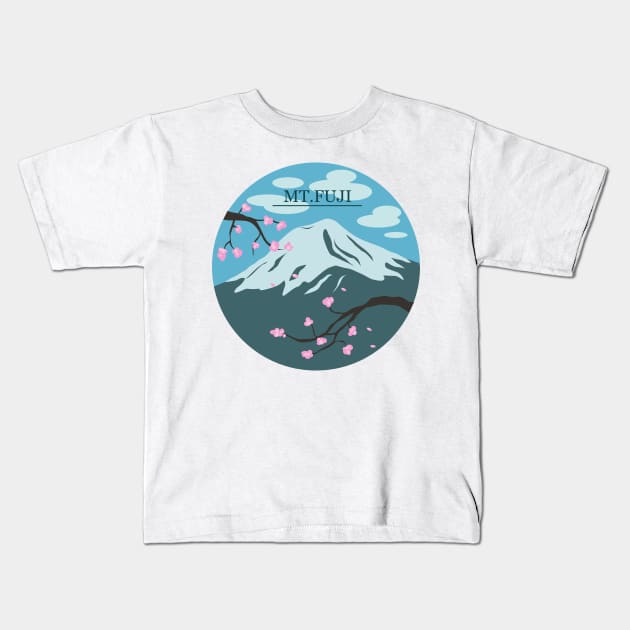 Mt. Fuji Kids T-Shirt by SakuraDragon